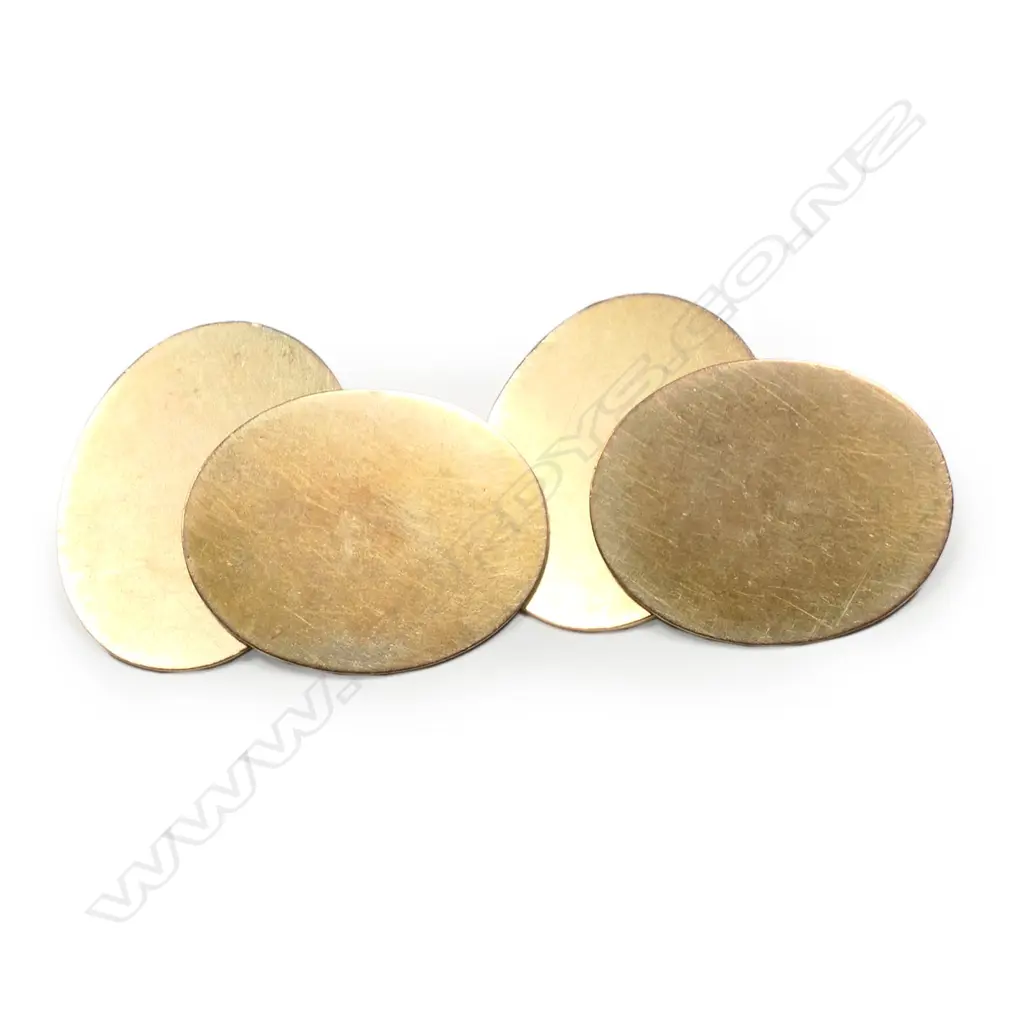 c1900 Nashelski & Co. pair of 9ct gold cuff links, Image 1++
